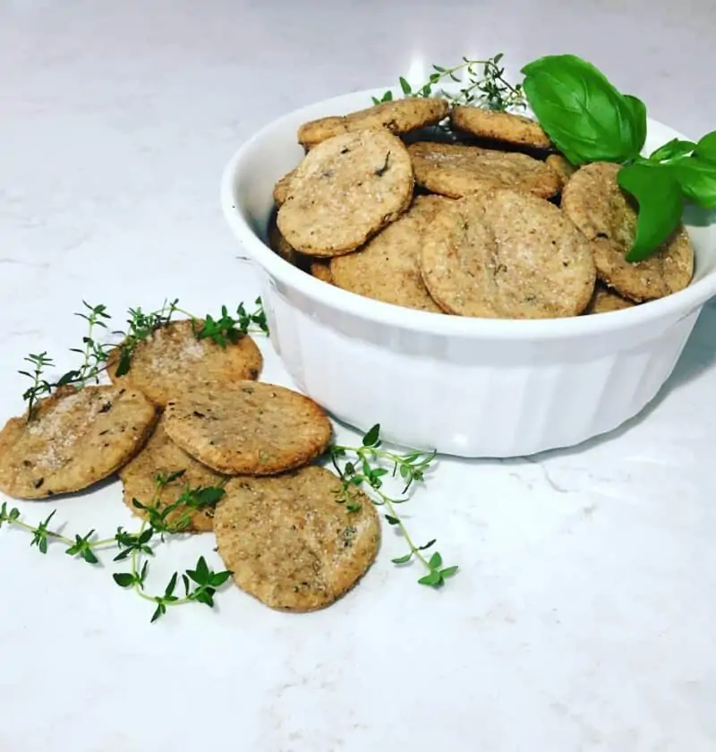 sourdough discard crackers with mixed herbs