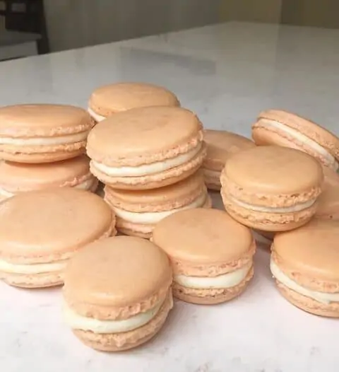 Peach Filled Macarons