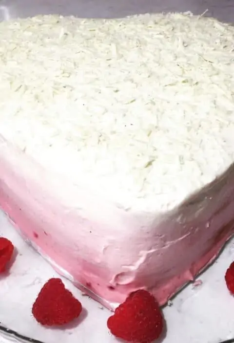 raspberry heart shaped cake
